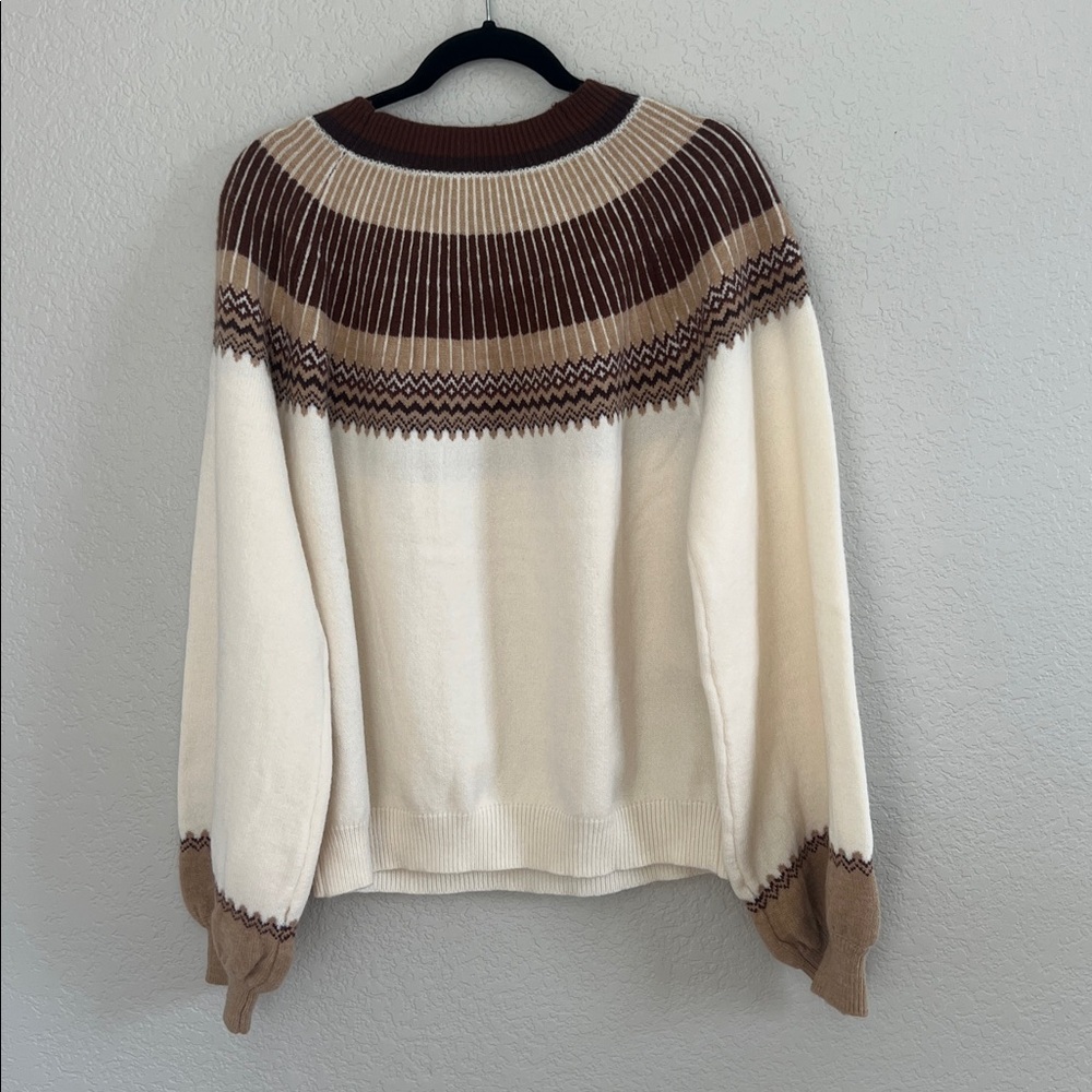 Tuckernuck Hyacinth House Fairisle Crew Neck Color Block Sweater. Size XL - Picture 9 of 15